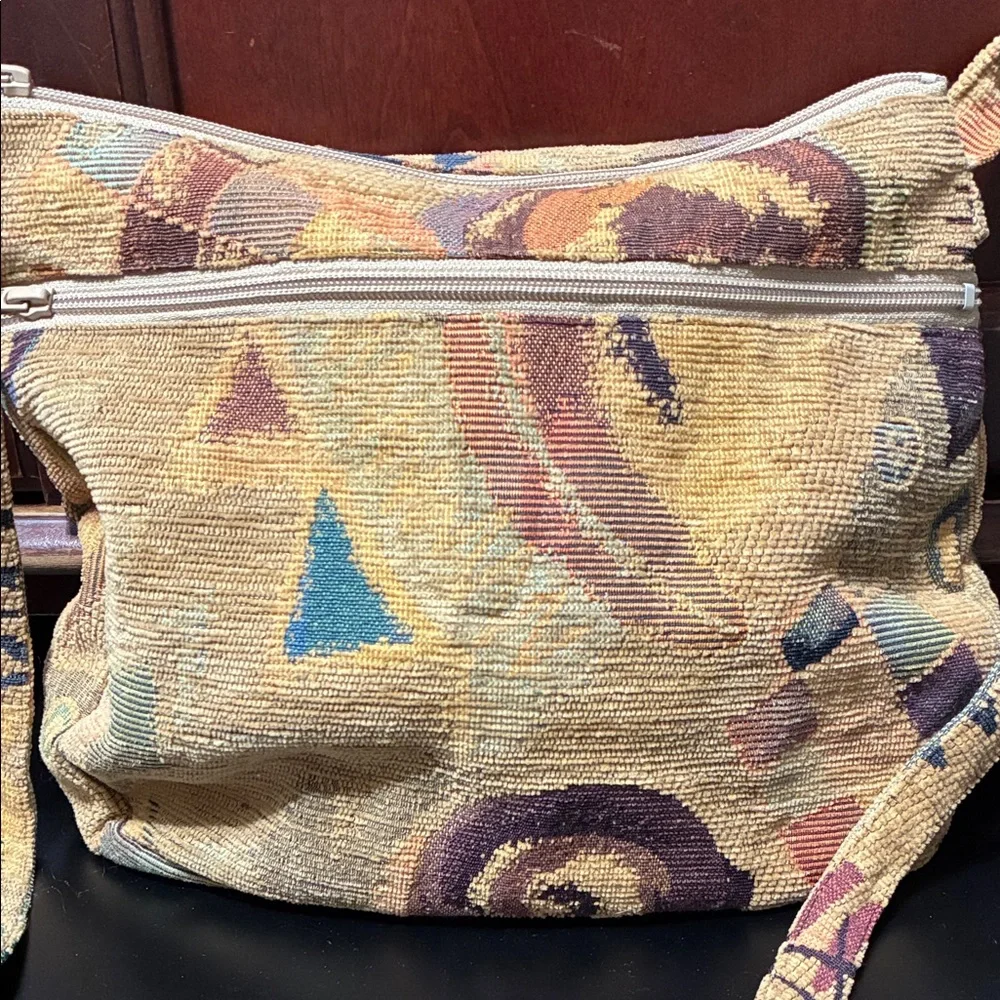 Multicolor Patterned vintage Women's shoulder carpet Bag